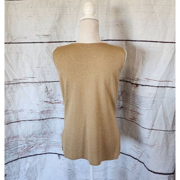 Misook Metallic Gold Sleeveless Top Size Small - Picture 2 of 7